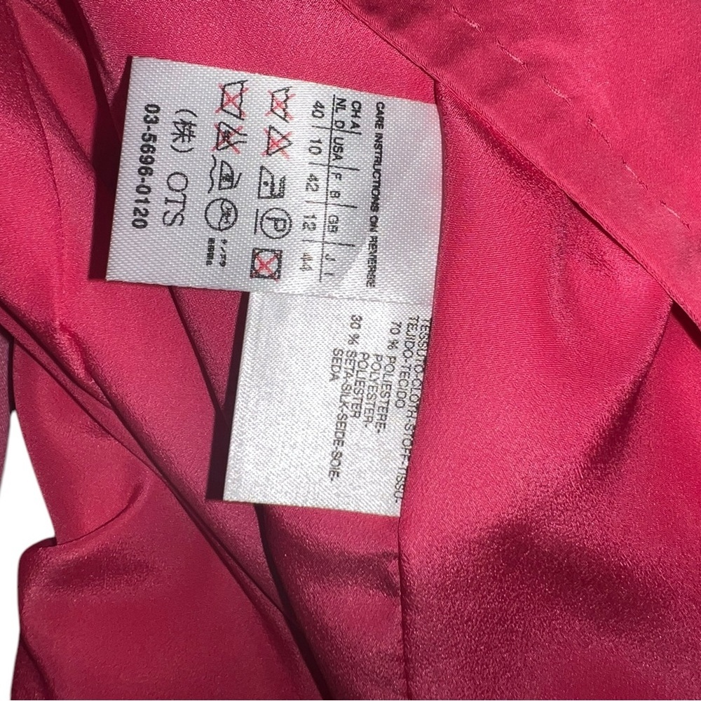 Max Mara Pink Cropped Silk Blend Jacket‎ Made In Italy Size 10 - Picture 6 of 9
